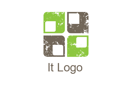abstract rounded shape squares logo