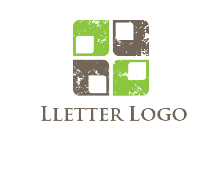 abstract rounded shape squares logo