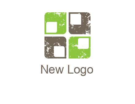 abstract rounded shape squares logo