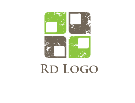 abstract rounded shape squares logo