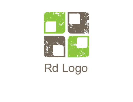 abstract rounded shape squares logo