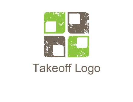 abstract rounded shape squares logo