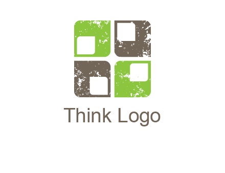 abstract rounded shape squares logo