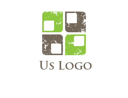 abstract rounded shape squares logo