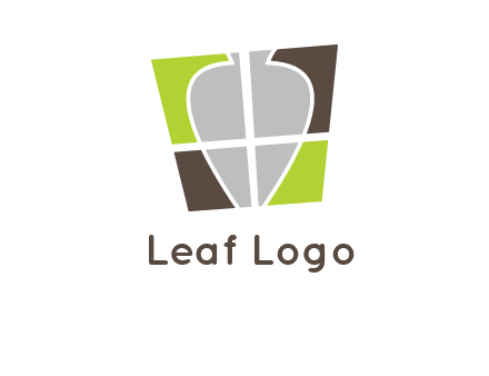 leaf inside the abstract square logo