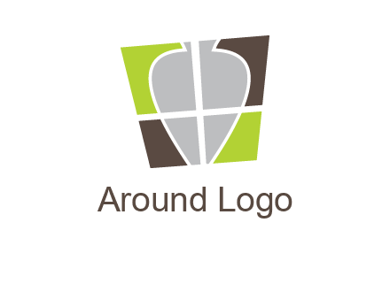 leaf inside the abstract square logo