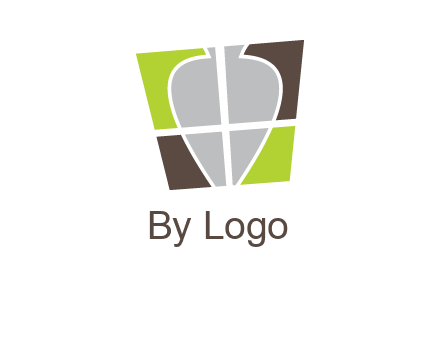 leaf inside the abstract square logo
