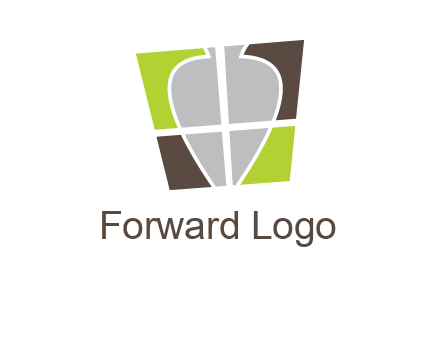 leaf inside the abstract square logo