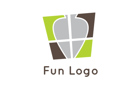 leaf inside the abstract square logo