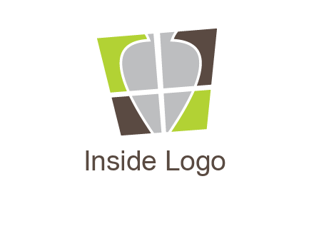 leaf inside the abstract square logo