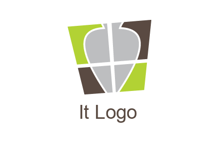 leaf inside the abstract square logo