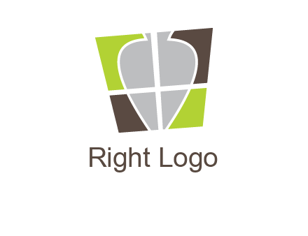 leaf inside the abstract square logo