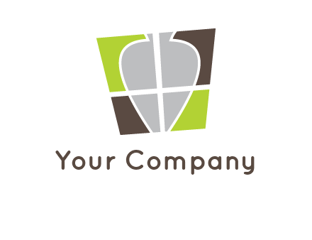 leaf inside the abstract square logo