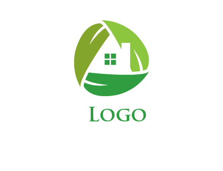 abstract leaves around the house logo