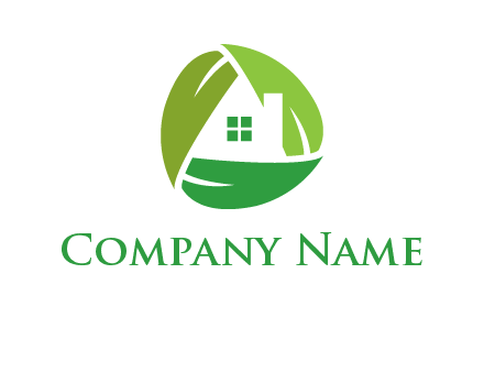abstract leaves around the house logo