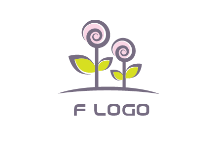 abstract flowers made of swirl logo