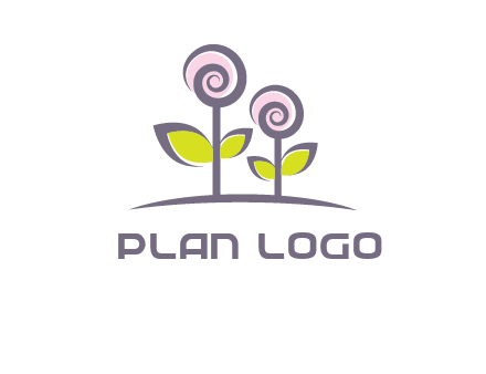 abstract flowers made of swirl logo