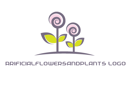 abstract flowers made of swirl logo