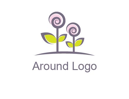 abstract flowers made of swirl logo