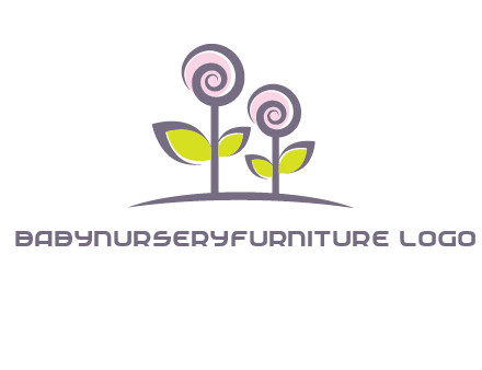 abstract flowers made of swirl logo