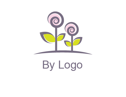 abstract flowers made of swirl logo