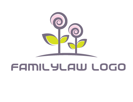 abstract flowers made of swirl logo