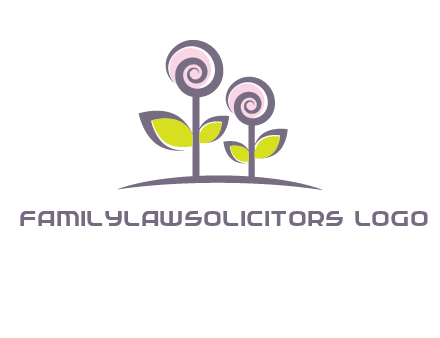 abstract flowers made of swirl logo