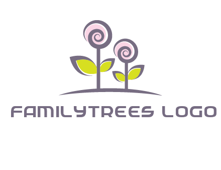 abstract flowers made of swirl logo
