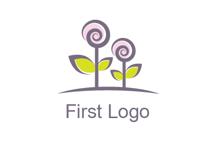 abstract flowers made of swirl logo