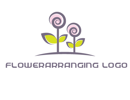abstract flowers made of swirl logo