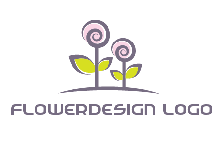 abstract flowers made of swirl logo