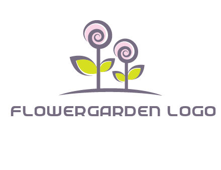abstract flowers made of swirl logo
