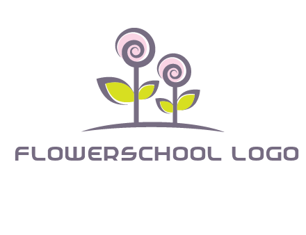 abstract flowers made of swirl logo