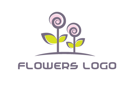 abstract flowers made of swirl logo
