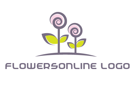 abstract flowers made of swirl logo