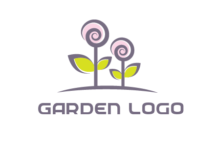 abstract flowers made of swirl logo