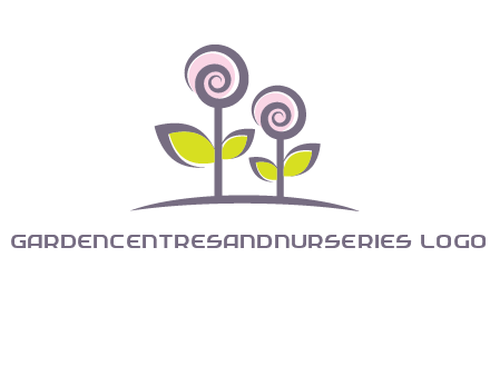 abstract flowers made of swirl logo