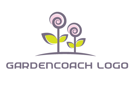 abstract flowers made of swirl logo