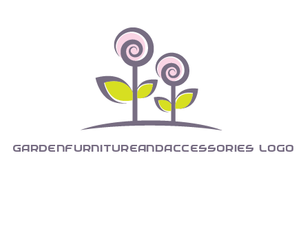 abstract flowers made of swirl logo