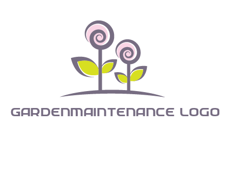 abstract flowers made of swirl logo