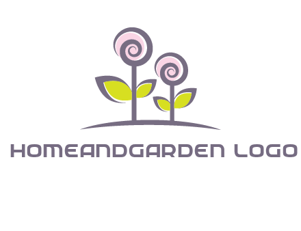 abstract flowers made of swirl logo