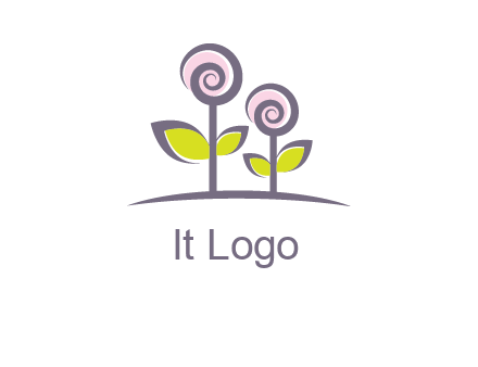 abstract flowers made of swirl logo