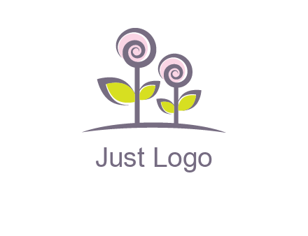 abstract flowers made of swirl logo