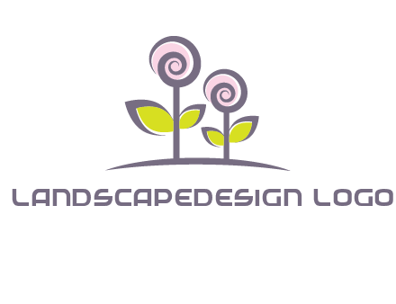 abstract flowers made of swirl logo