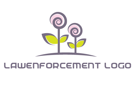 abstract flowers made of swirl logo