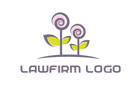 abstract flowers made of swirl logo