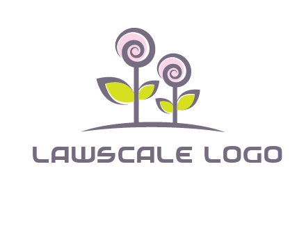 abstract flowers made of swirl logo