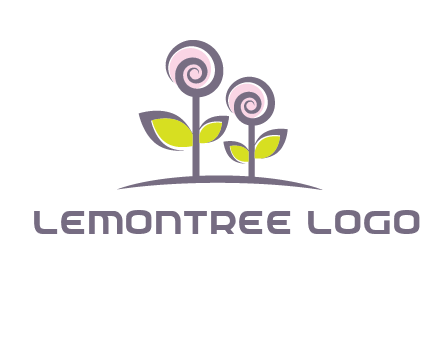 abstract flowers made of swirl logo