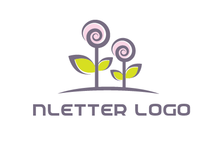 abstract flowers made of swirl logo