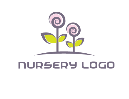 abstract flowers made of swirl logo
